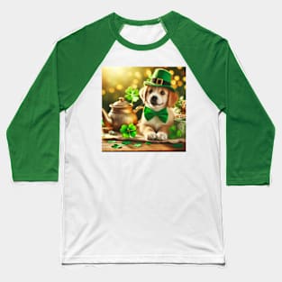 St Patricks Day Cute dog Baseball T-Shirt